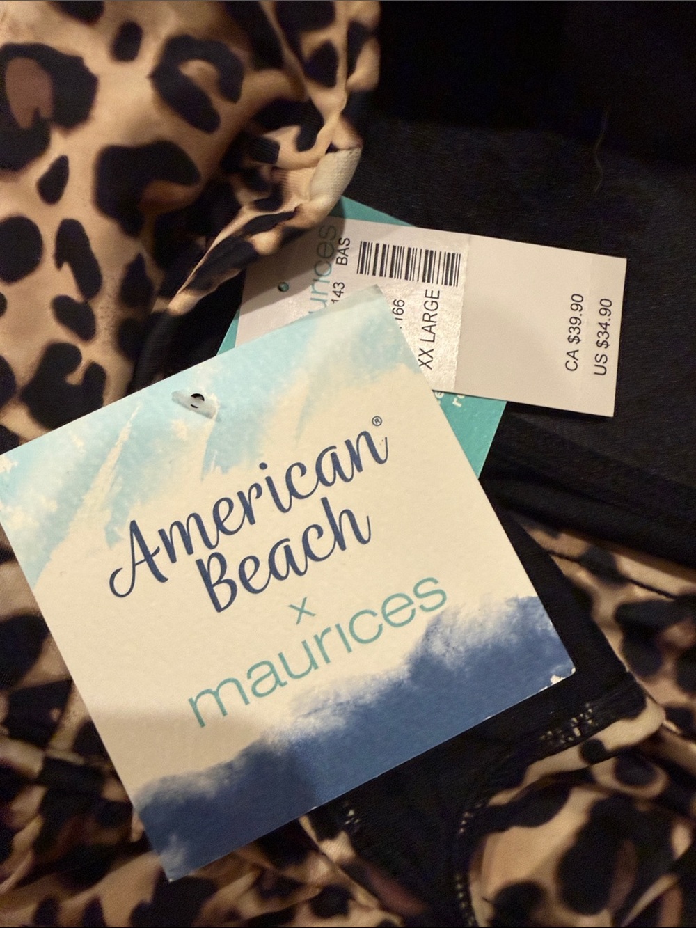 New Maurice’s XXL Leopard Print One-Piece Top Swimsuit - Brown - Picture 3 of 4